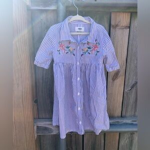 Girls Embroidered Shirt Dress
